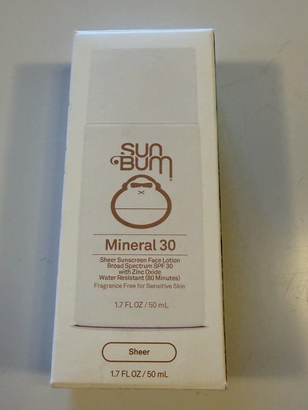 Sun Bum Mineral SPF 30 Face Sunscreen Sheer Zinc Oxide 1.7 oz New Box
